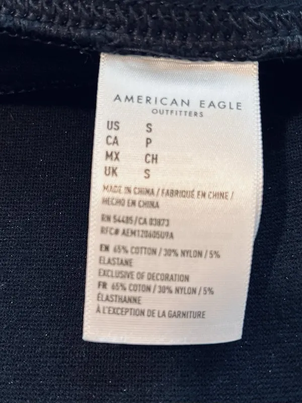 American Eagle Black Supersoft Knit Pull-On Skinny Jeggings Faux Front Pockets - Image 6
