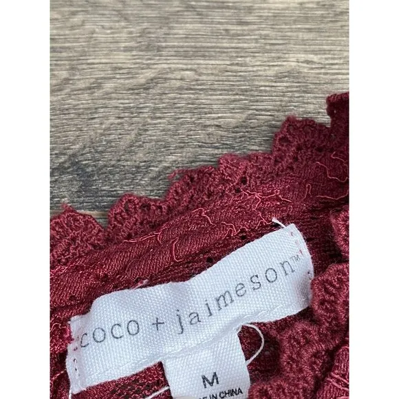 Womens‎ Coco + Jaimeson Bell Sleeve Lace Blouse Size M - Image 2
