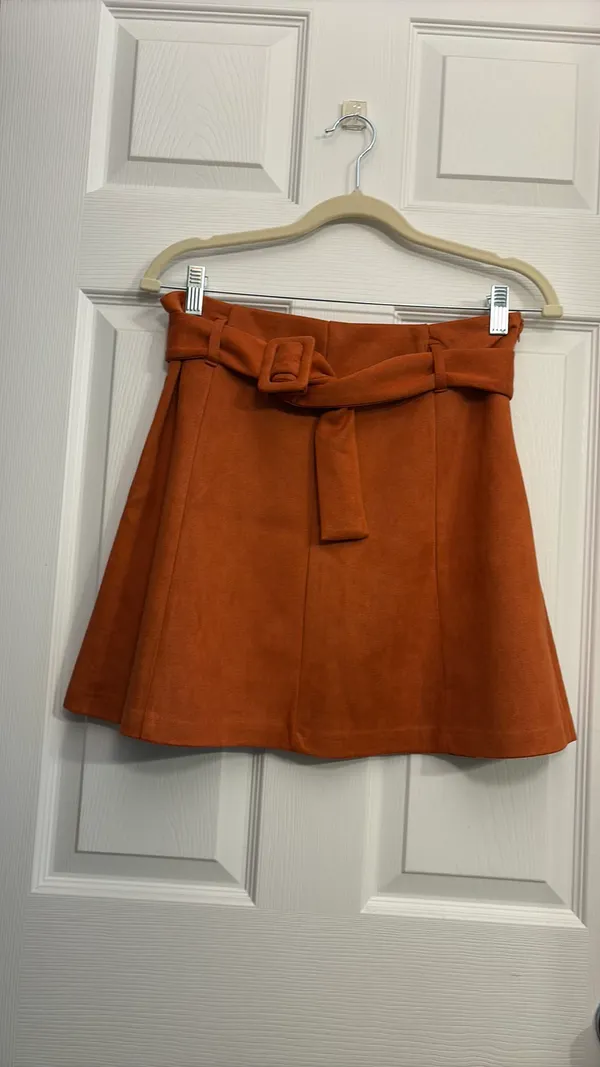 FAV LUX Orange Suede Skirt - Image 2