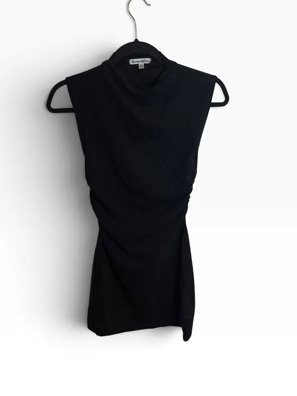 Reformation Alden Black Knit Mini Dress - Image 2
