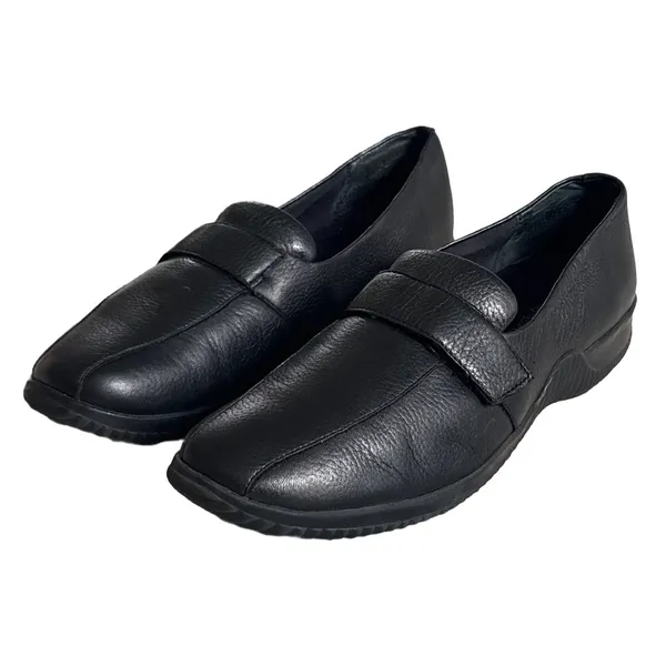 Easy Spirit Musthaves Black Leather Loafers Hook and Loop‎ Strap Shoes Womens 11 - Image 2