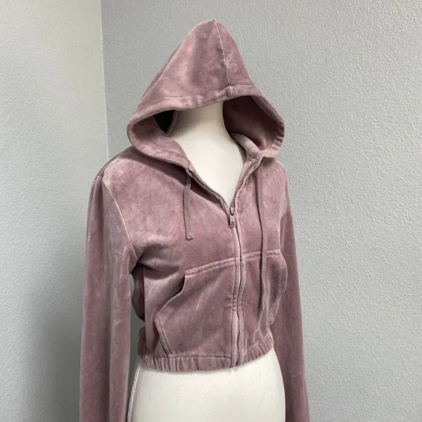 John Galt Velour Pants Mauve Pink Purple Anastasia Velvet Jacket Zip Up - Image 2