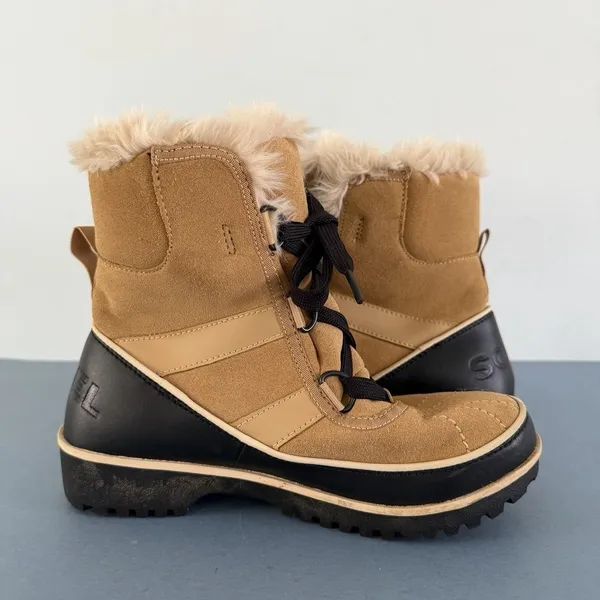 Sorel‎ Tivoli II Curry Tan Suede Faux Fur Lined Waterproof Winter Snow Boots - Image 6