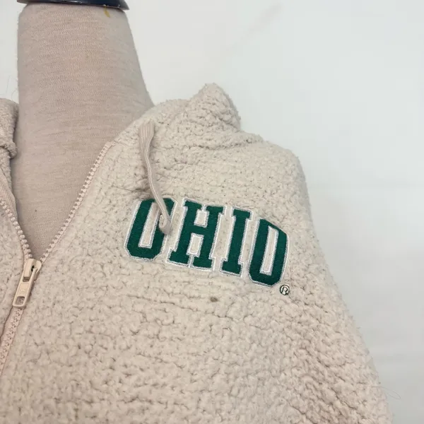 Victoria’s Secret PINK Sherpa Ohio University Sherpa Zip up hoodie sweater med - Image 2