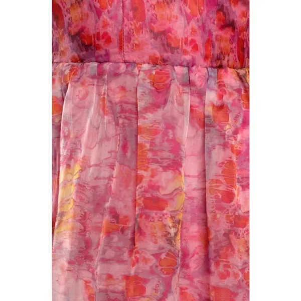💕LULUS💕 Bloom Wildly Magenta Floral Organza Maxi Dress ~ Floral Print M NWT - Image 8