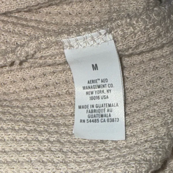 Aerie light beige oversized drop shoulder waffle knit top - Image 2