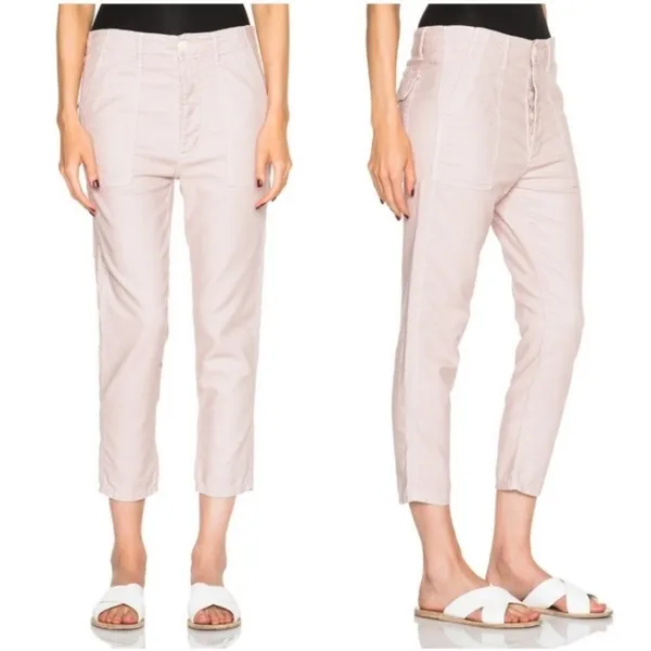 The‎ GREAT. Slouch Army Pant 25 Blush Pink Ankle High Rise Button Fly Pants - Image 2