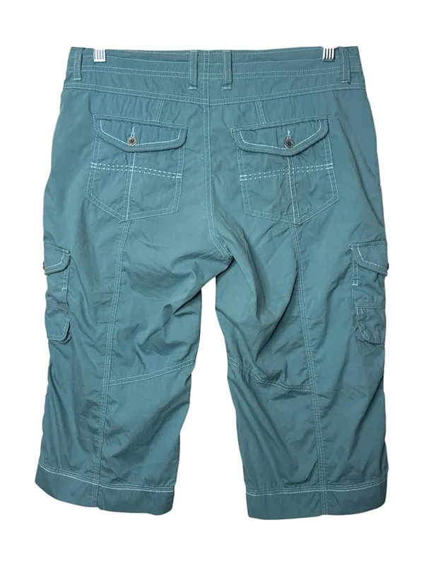 KUHL Kontra Roll-up Capri Shorts Cargo Turquoise Hiking Outdoors Camping Size 8 - Image 2