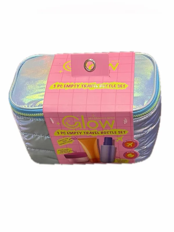 NWT My Beauty Spot Glow 3-piece Travel Bottle Set (Empty) and Cosmetic Bag - Image 3