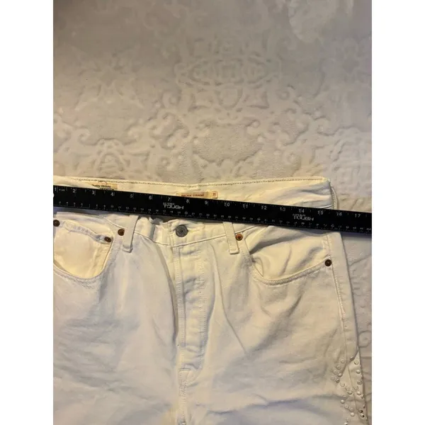 Levi's PremiumJeans Women's White RibCage Straight Jeans Size 31 - Image 8