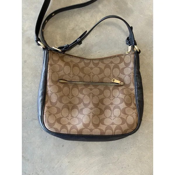 Coach Ellie File Bag Signature Canvas Crossbody Brown Black F29210 - Image 6