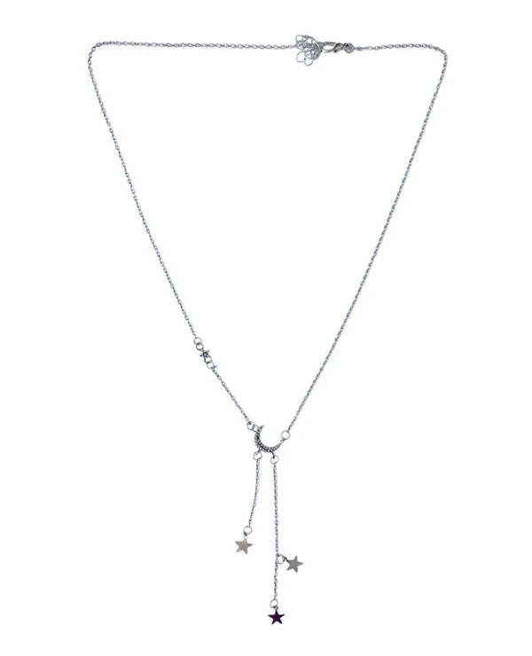 Moon and Stars necklace with rhinestones silver alloy pretty boho gift valentine - Image 3