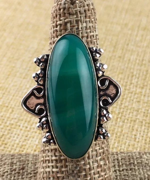 Handmade Botswana Agate Stone Ring Size 6 - Image 4