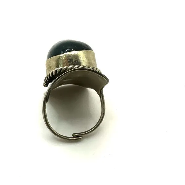 Blue and silver tone cocktail ring - Image 4