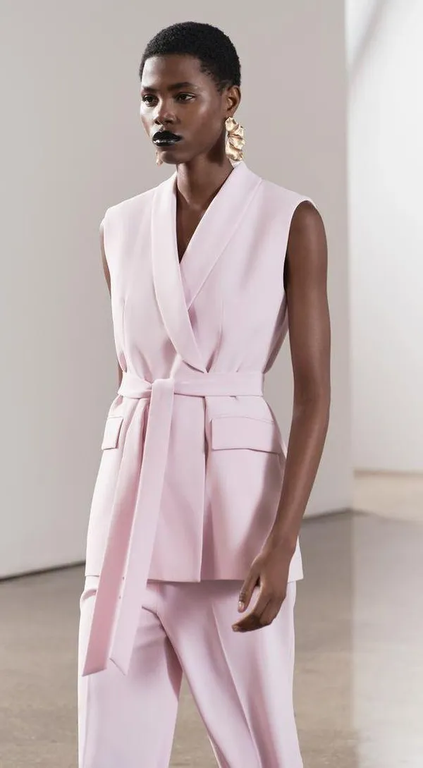 NWT Pink ZW COLLECTION TIED BELTED VEST. Size Medium - Image 12