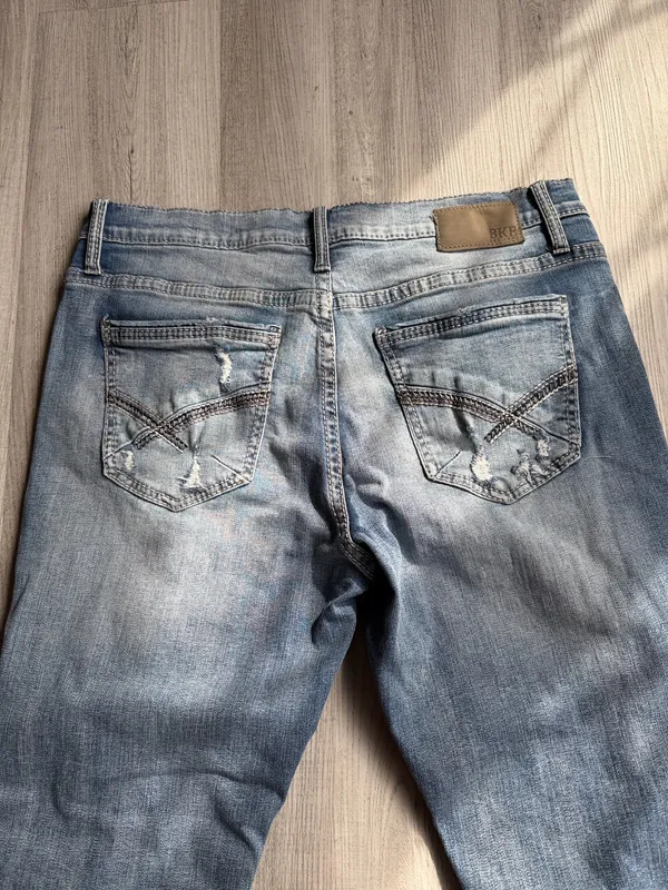 BKE Jake Straight Jeans Men’s Size 38x34 Distressed Denim - Image 11