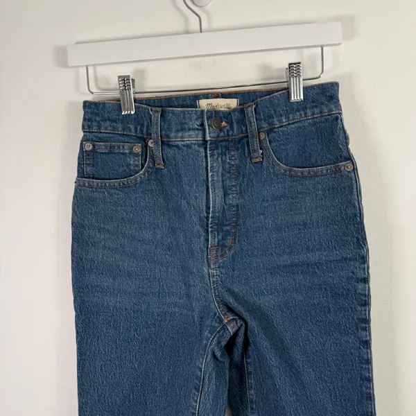 Madewell Perfect Vintage Jeans Haight Medium Wash High Rise Rigid Denim Women 26 - Image 3