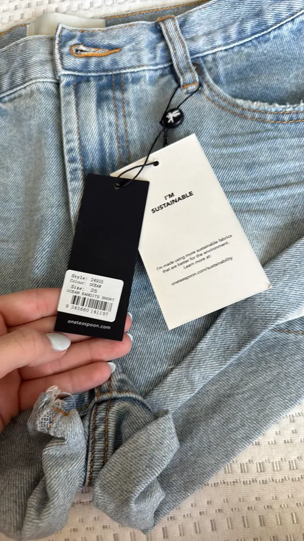 One Teaspoon NWT Denim Shorts 25 Blue - Image 2