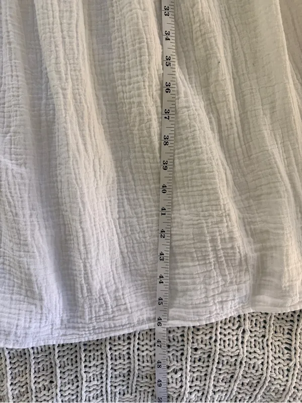 Anthropologie White Kallie Flowy Maxi Tiered Dress Medium Relaxed Summer Boho - Image 7