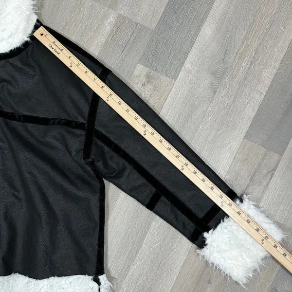Princess Polly‎ Mariana Jacket Small Medium Black PU Faux Fur Lined Moto Biker - Image 15