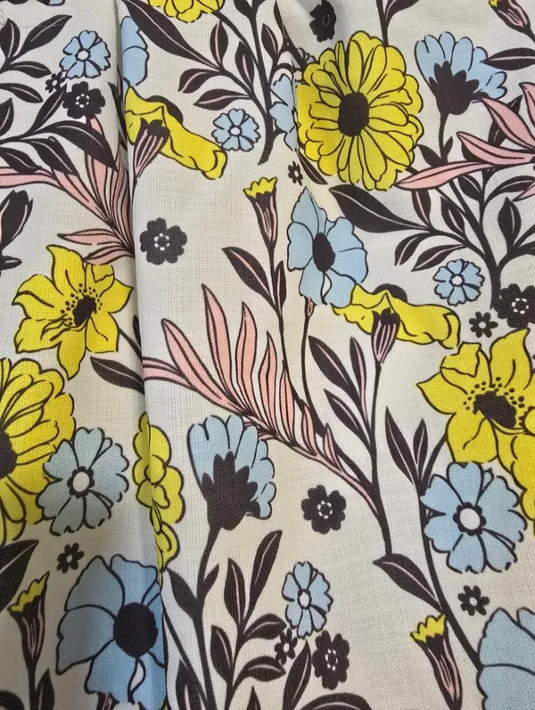 Modcloth Retro Yellow Floral Skirt Size L - Image 7