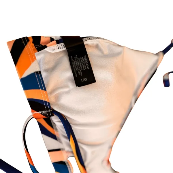 Hurley Zebra Print Bikini Top Multicolor Halter Swim Top Beach Resort Large EUC - Image 11