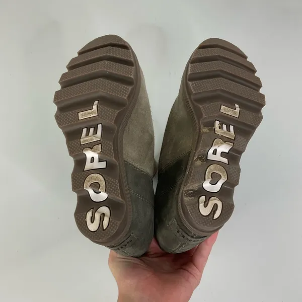 Sorel Joan of Arctic Brown Suede Side Zip Wedge Booties Size‎ 6.5 - Image 6