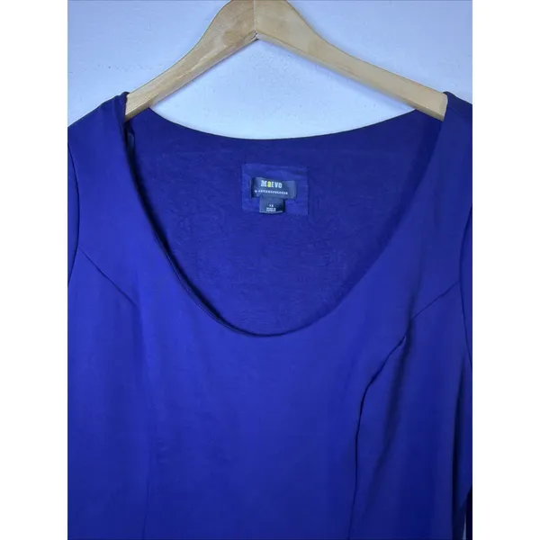 Maeve womens 1X XL Heavy Scoop Neck Mini Dress flare sleeves Blue bohemian - Image 4