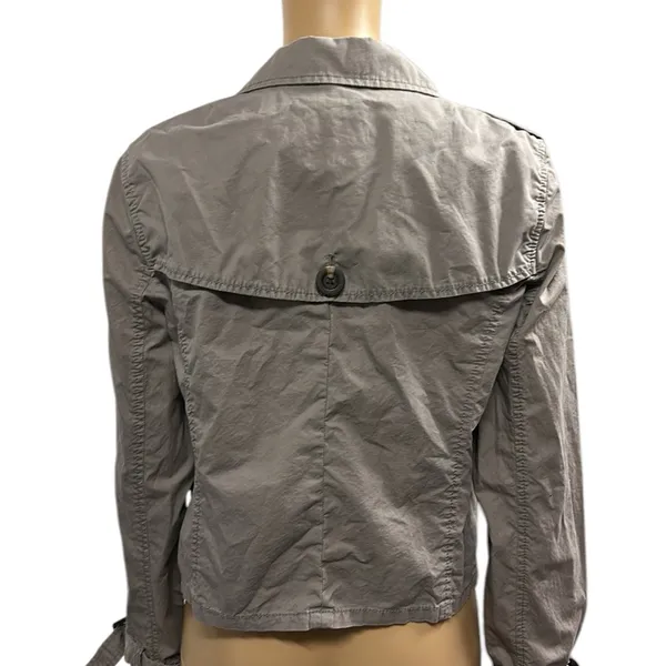 Caslon Cotton Tan Khaki Button Up Lightweight Jacket Imported Womens Large - Image 4