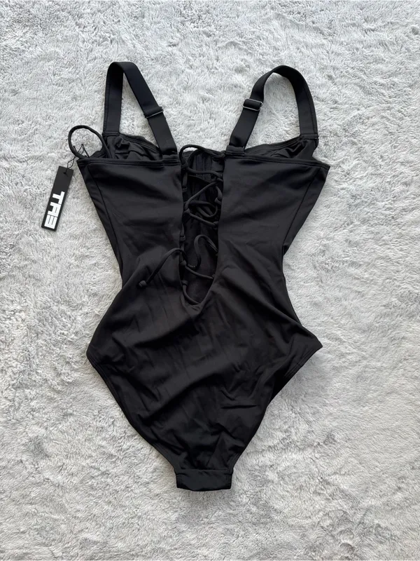 TA3 Lifty Snatched Waist Corset Swimsuit Black Medium Regular Long - Image 4