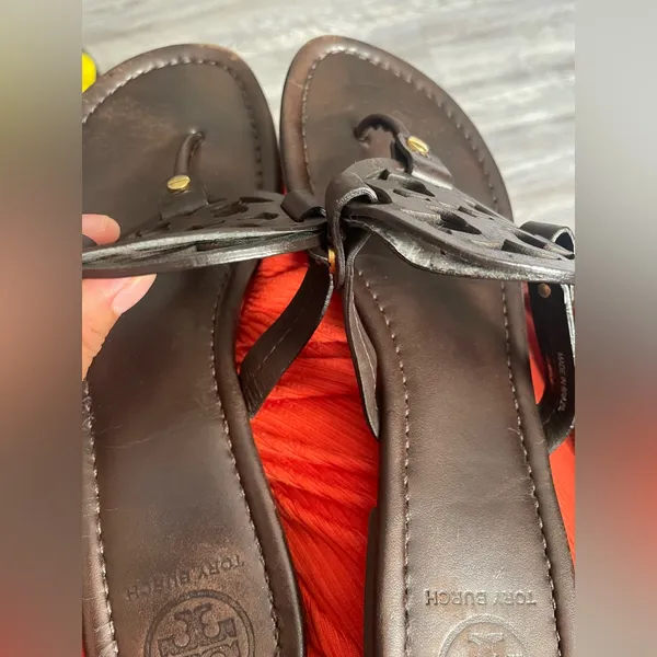 Tory Burch Dark Brown Leather Sandals - Image 9