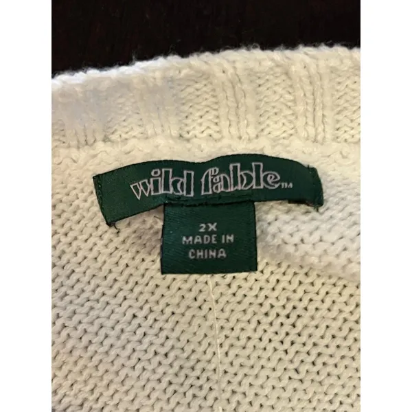 Wild Fable Sweater Womens Plus 2X White American Flag USA Graphic Knit Pullover - Image 6