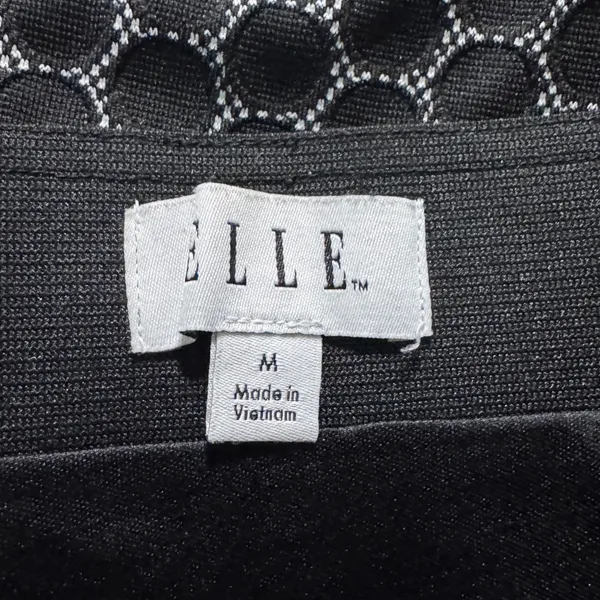 ELLE Womens Black White Honeycomb‎ Geometric Dot Stretch Pencil Skirt Medium M - Image 3