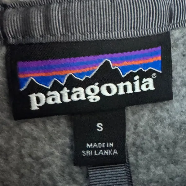 Patagonia Retro Pile Fleece Jacket Gray Green Trim Womens Small S Full Zip - Image 4