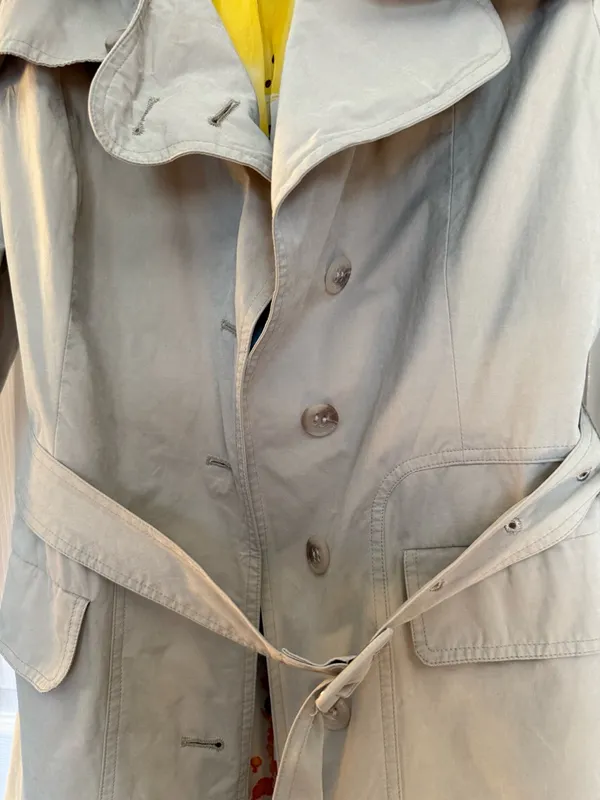 Calvin Klein Khaki Beige Trench Coat with Belt - Image 3