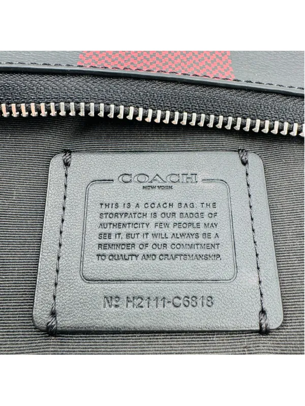 Coach C6818 Jes Crossbody Bag Red Black Buffalo Plaid - Image 5