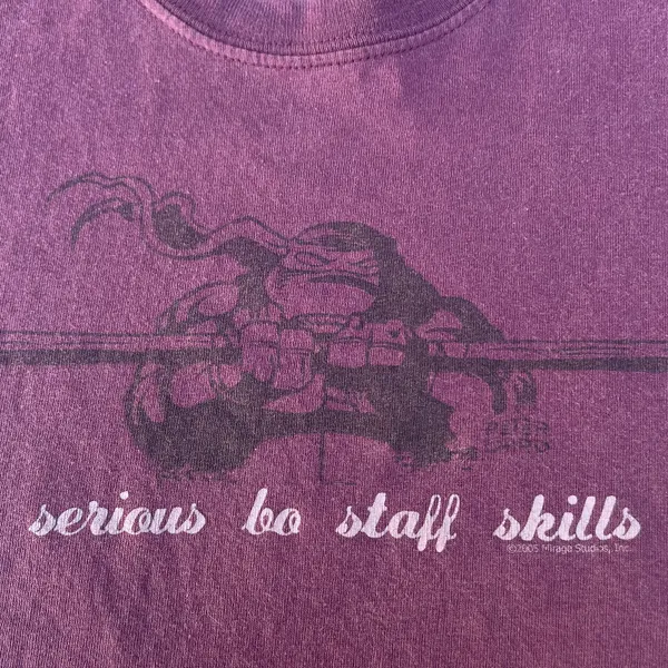 Vintage Teenage Mutant Ninja Turtles Bo Staff Purple Graphic TMNT T-shirt - Image 3