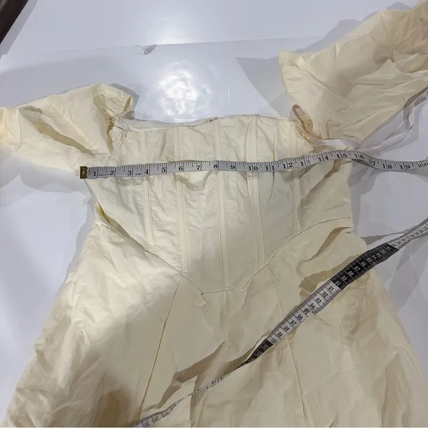 Kehlani x Missguided Off‎ White Cream Corset Detail Bardot Mini Dress Size 8 - Image 7