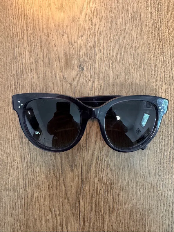 Celine Black Round Acetate Sunglasses with Gradient Lenses - Image 2