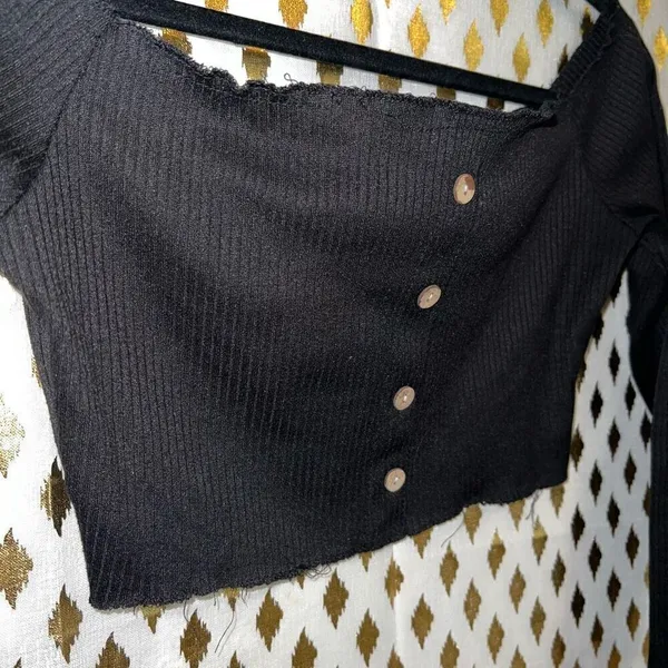 Off the shoulder black crop top size S Black - Image 3