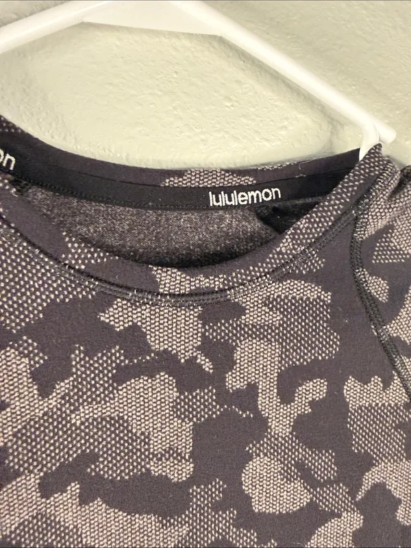 Lululemon Runderful Long Sleeve – Heritage Camo Jacquard Black Lunar Rock Size 4 - Image 3