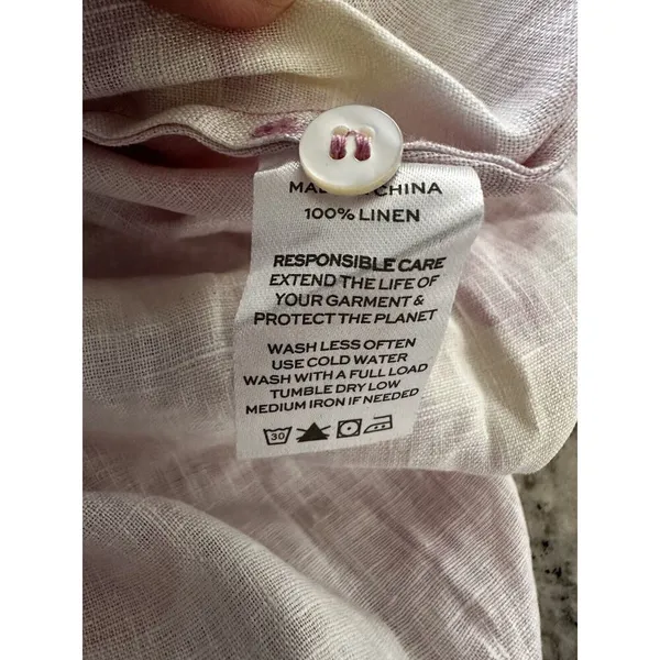 HILL HOUSE Candy Kaleidoscope The Lily Button Down Linen Shirt Dress size XS - Image 6