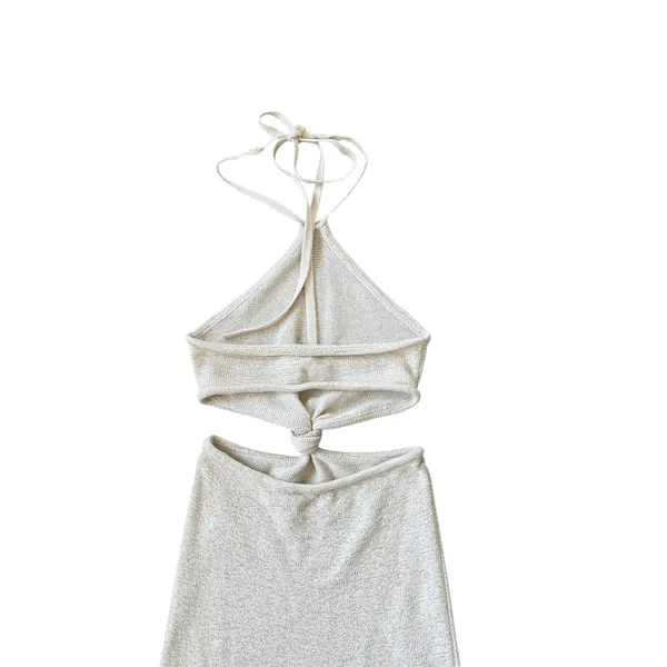 Cult Gaia Cameron Dress Off White Knit Cutout Midi - Image 7