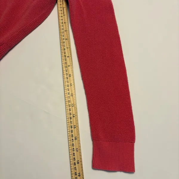 Lauren Ralph Lauren Funnel Neck Sweater Womens Large Pink Waffle Knit Drawstring - Image 8