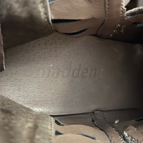 Madden Haldie Ankle Boots Perforated Block Heel Taupe 10M - Image 8