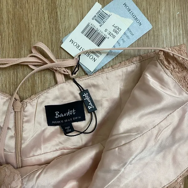 Bardot Nude Blush Lace Midi Dress - Image 8