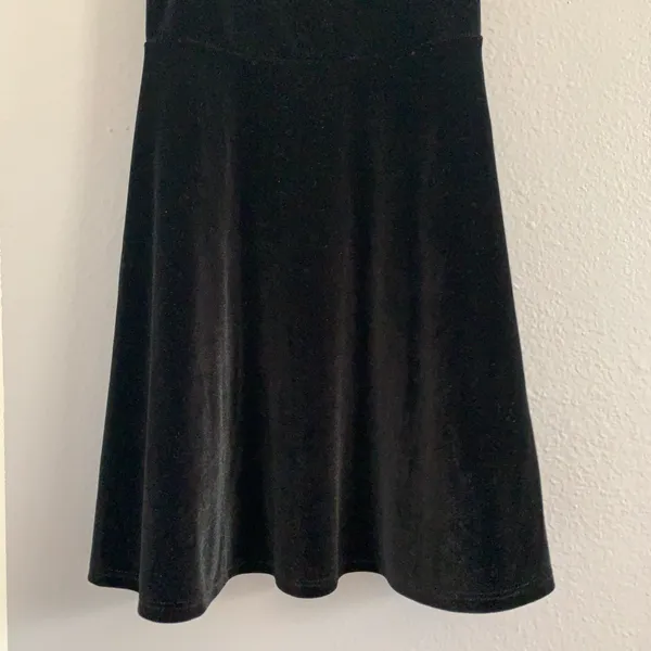 Urban Outfitters Black Velvet Straight-Neck Mini Dress - Image 5