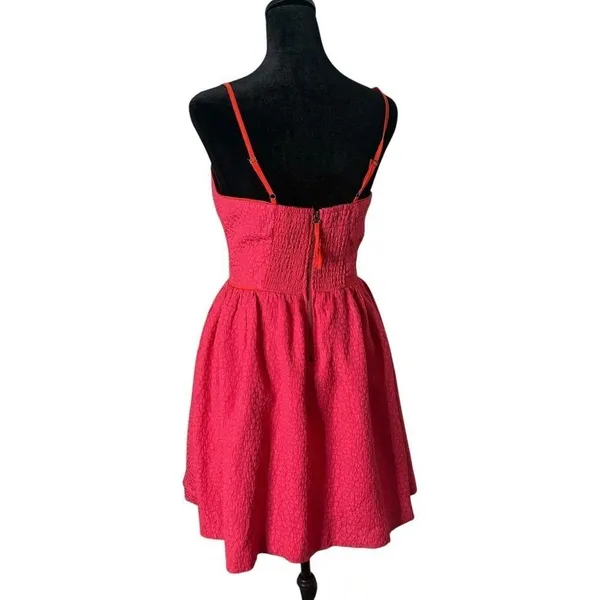 Urban Outfitters Sweetheart Neckline Heart Print Dress Size M Textured Short - Image 2