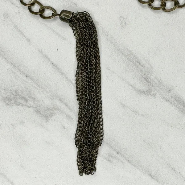 Floral Filigree Bronze Gold Tone Chain Belt OS ✨ - Image 11