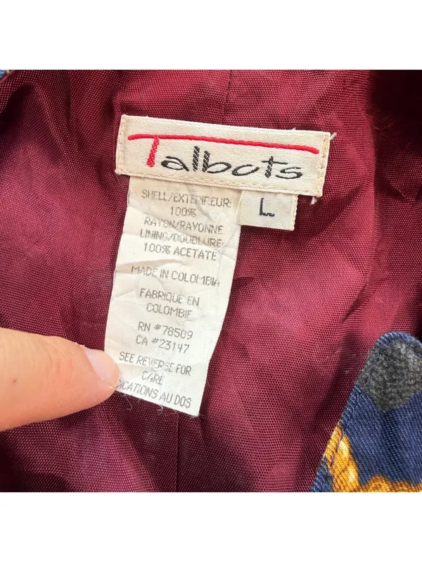 Vintage 90s Talbots Equestrian Chain Print Waistcoat Vest Women’s Large - Image 4
